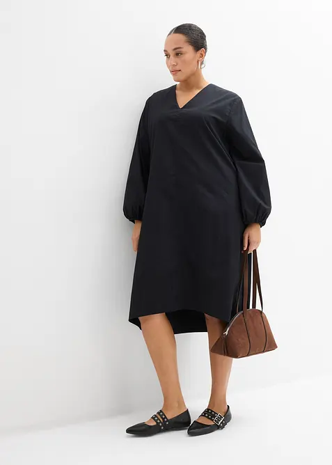 Robe-chemise &agrave; manches ballon, bonprix