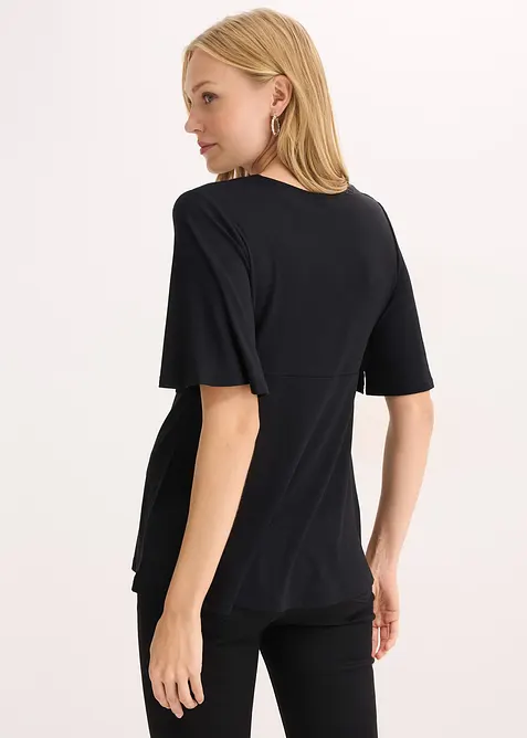 T-shirt en jersey &agrave; d&eacute;collet&eacute; plongeant, bonprix
