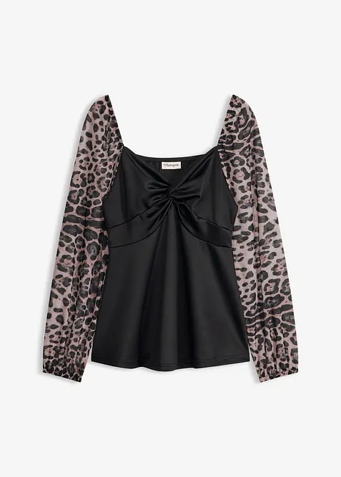 T-shirt &agrave; manches longues en mesh, bonprix