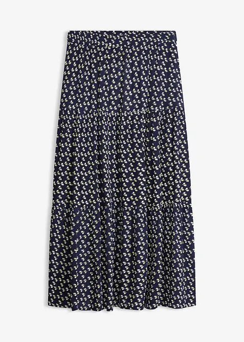 Jupe longue &eacute;tag&eacute;e en viscose textur&eacute;e, bonprix