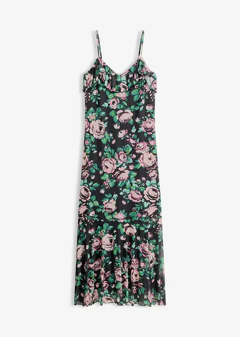 Robe &agrave; bretelles en mesh doux, bonprix