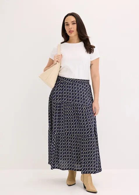 Jupe longue &eacute;tag&eacute;e en viscose textur&eacute;e, bonprix