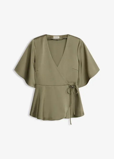 Blouse manches courtes &agrave; d&eacute;collet&eacute; plongeant, bonprix