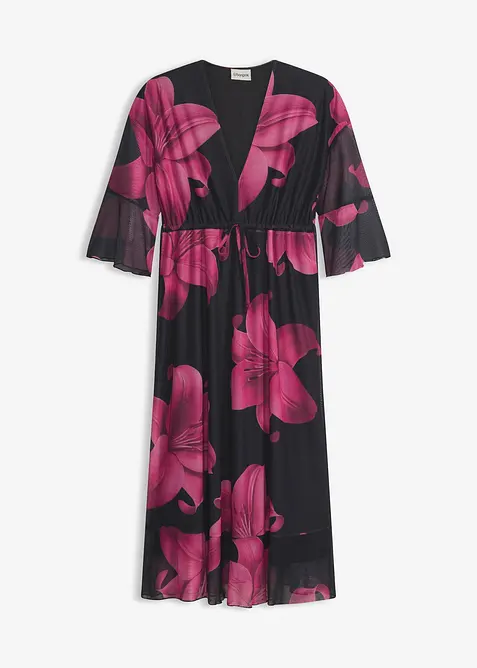 Robe midi &agrave; d&eacute;collet&eacute; plongeant, bonprix
