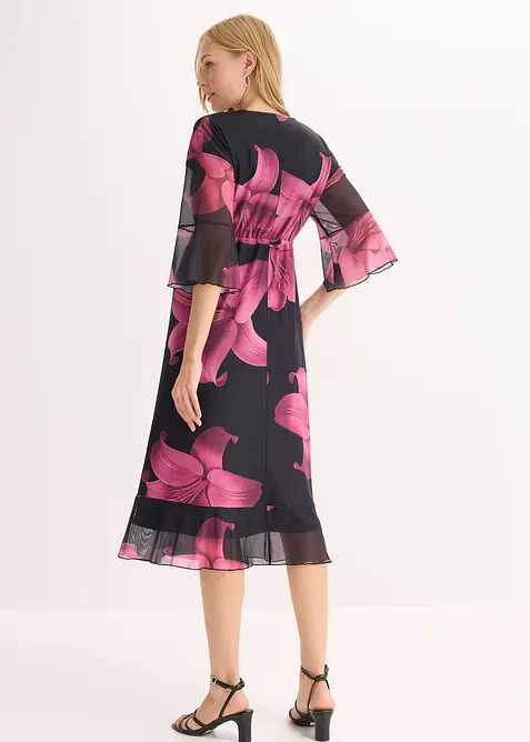 Robe midi &agrave; d&eacute;collet&eacute; plongeant, bonprix