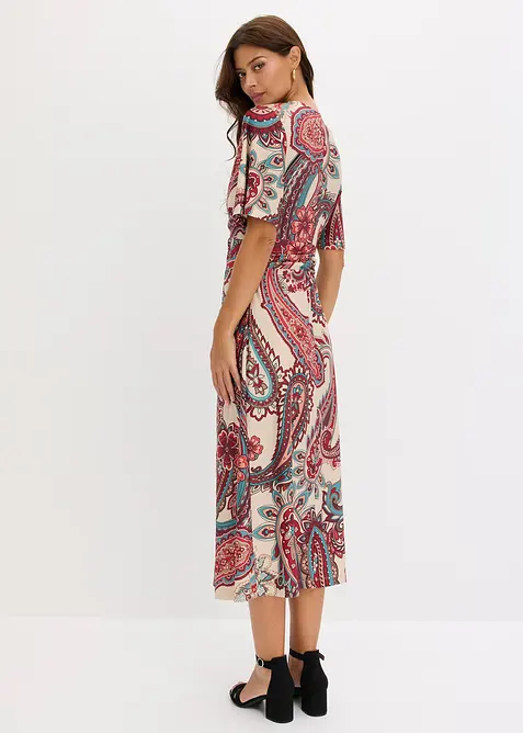 Robe midi pr&egrave;s du corps, style portefeuille, bonprix