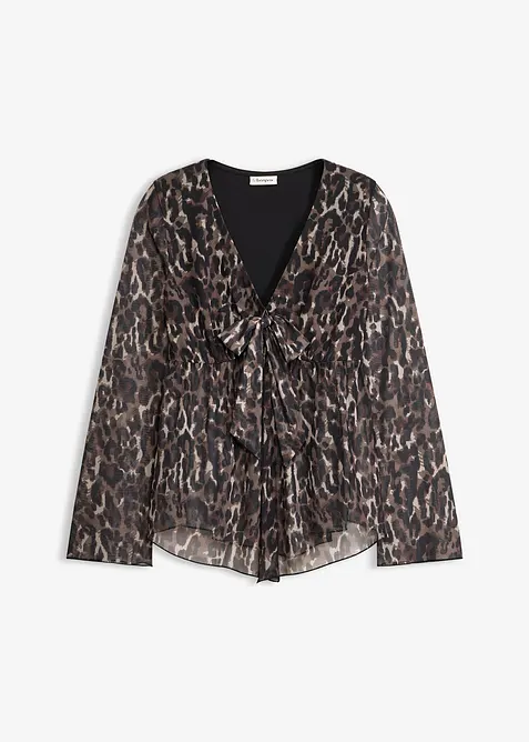 Blouse T-shirt en mesh pr&egrave;s du corps, bonprix