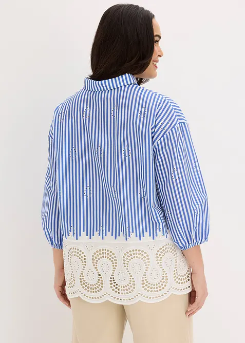 Chemisier oversize &agrave; broderie anglaise, bonprix