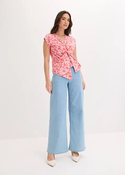 T-shirt avec d&eacute;tail n&oelig;ud, bonprix