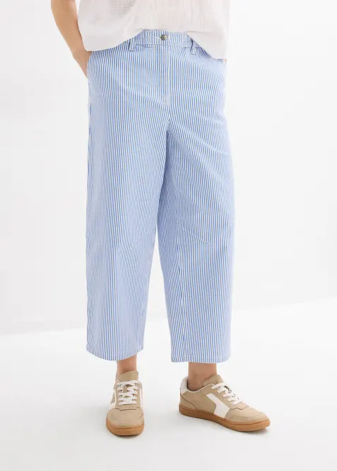 Pantalon barrel &agrave; taille haute et &eacute;lastiqu&eacute;e, bonprix