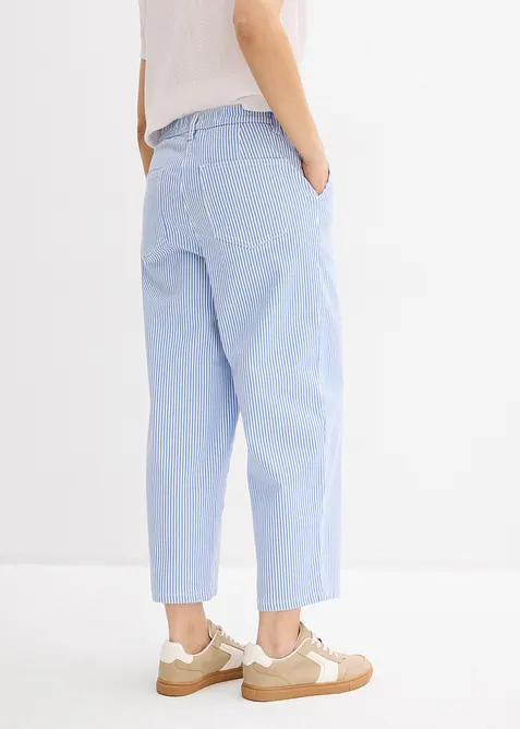 Pantalon barrel &agrave; taille haute et &eacute;lastiqu&eacute;e, bonprix