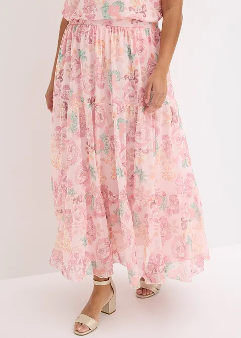 Jupe longue en mesh doux, bonprix