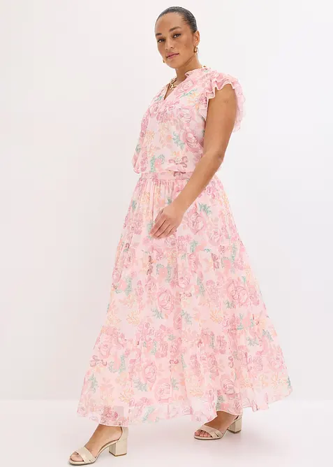 Jupe longue en mesh doux, bonprix