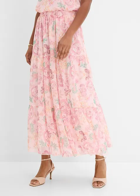 Jupe longue en mesh doux, bonprix