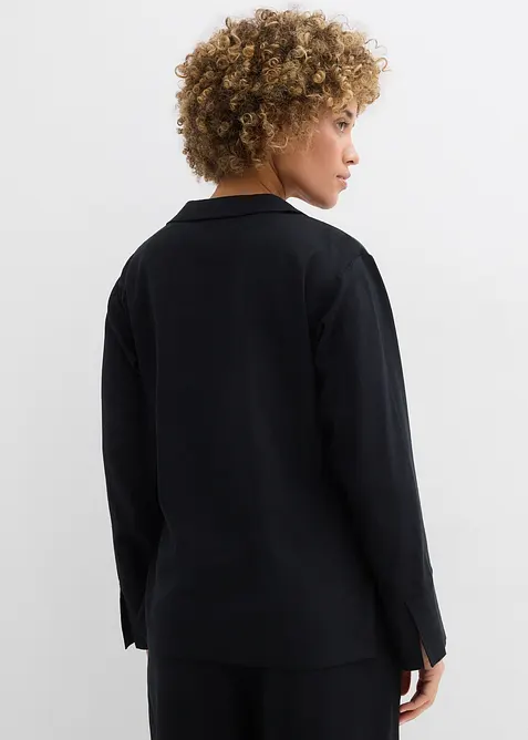 Chemisier cache-c&oelig;ur en lin m&eacute;lang&eacute;, bonprix