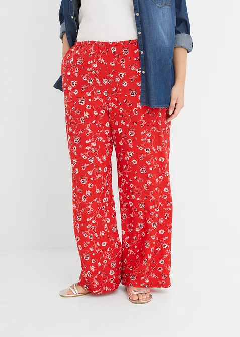 Pantalon en viscose fluide, taille &eacute;lastiqu&eacute;e, bonprix