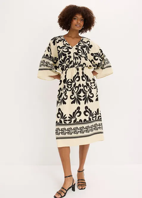 Robe midi fluide en viscose majoritaire, bonprix