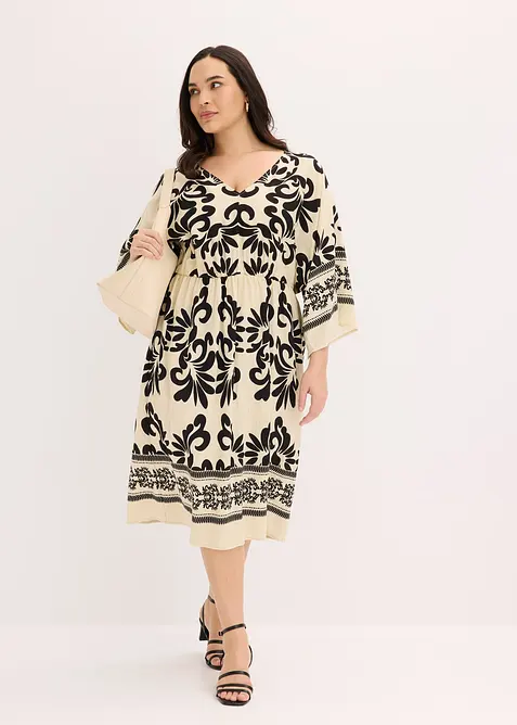 Robe midi fluide en viscose majoritaire, bonprix