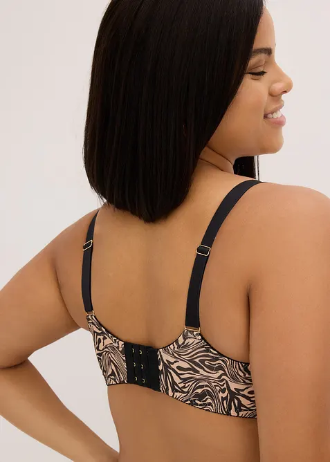 Soutien-gorge minimiseur avec bijou et mesh imprim&eacute;, bonprix