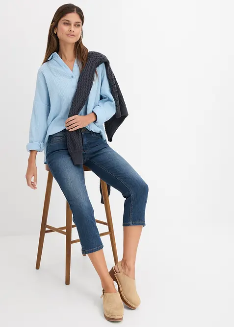 Jean slim taille mi-haute, raccourci, bonprix