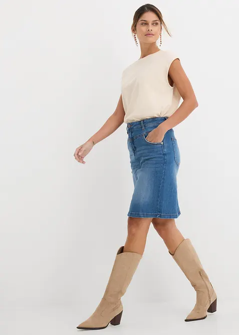 Jupe en jean extensible, bonprix