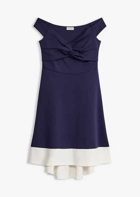 Robe &agrave; col Bardot et d&eacute;tail n&oelig;ud, bonprix