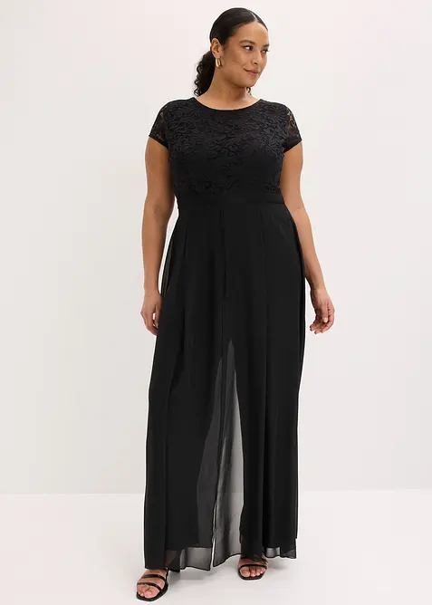 Combinaison avec dentelle et empi&egrave;cement de mousseline, bonprix