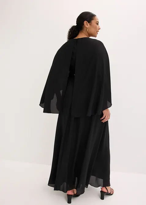 Robe de soir&eacute;e en mousseline avec empi&egrave;cement &agrave; sequins, bonprix