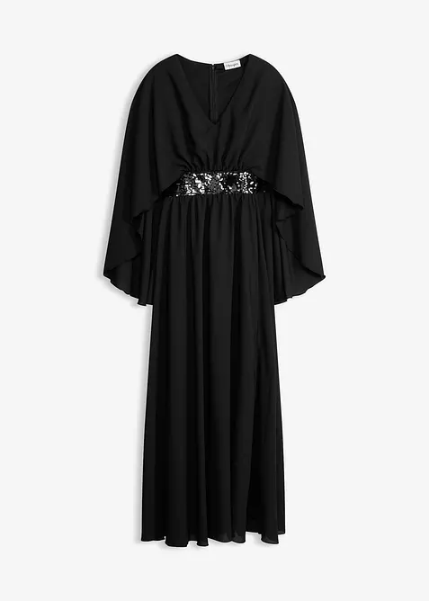 Robe de soir&eacute;e en mousseline avec empi&egrave;cement &agrave; sequins, bonprix