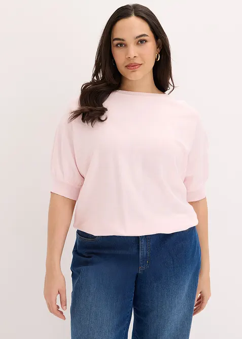 Pull en fine maille de coton m&eacute;lang&eacute;, bonprix