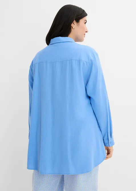 Chemisier oversize en lin m&eacute;lang&eacute;, bonprix