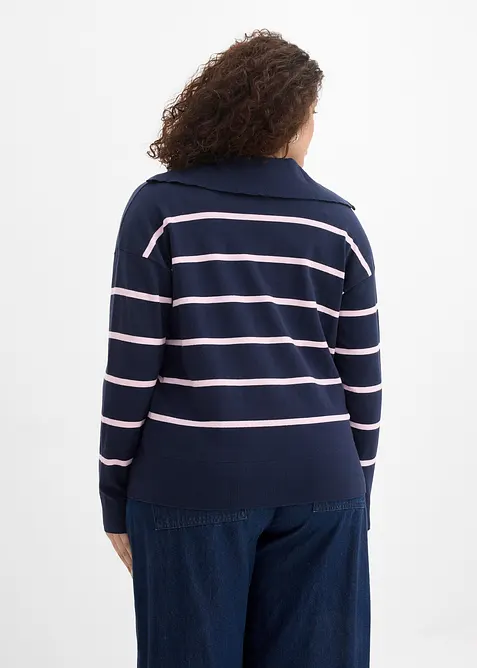 Pull polo en fine maille, bonprix