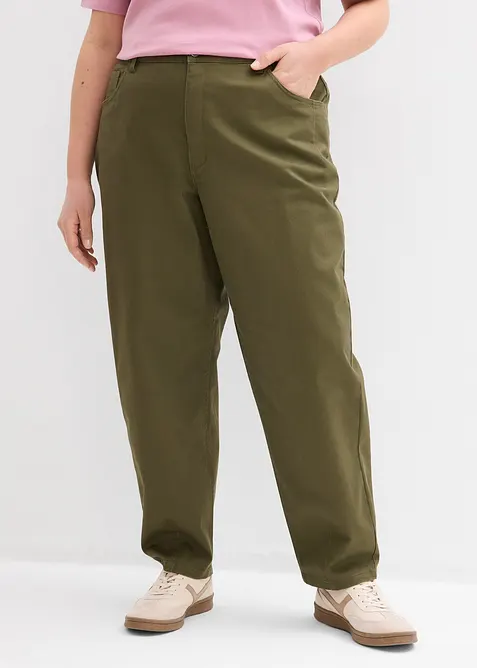 Pantalon barrel &agrave; taille &eacute;lastiqu&eacute;e, bonprix