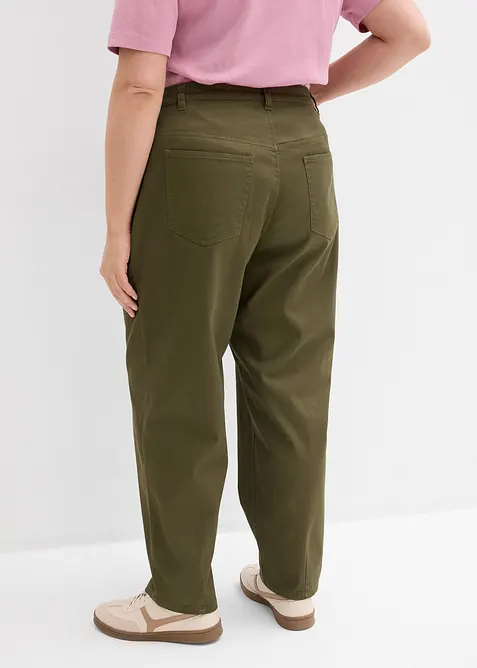 Pantalon barrel &agrave; taille &eacute;lastiqu&eacute;e, bonprix