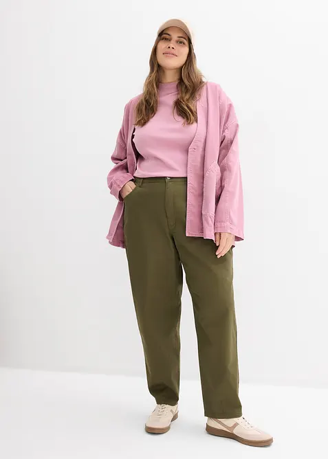 Pantalon barrel &agrave; taille &eacute;lastiqu&eacute;e, bonprix