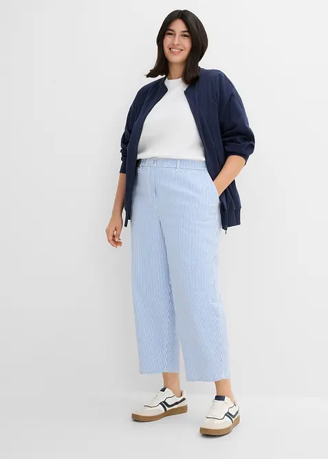 Pantalon barrel &agrave; taille haute et &eacute;lastiqu&eacute;e, bonprix