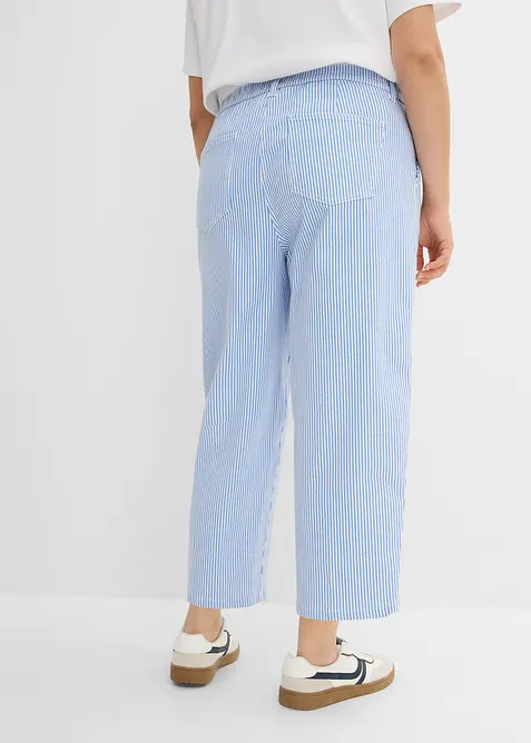 Pantalon barrel &agrave; taille haute et &eacute;lastiqu&eacute;e, bonprix