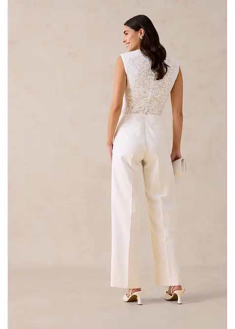 Pantalon large &agrave; pinces, bonprix