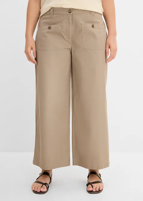 Jean large, taille haute et &eacute;lastiqu&eacute;e, bonprix