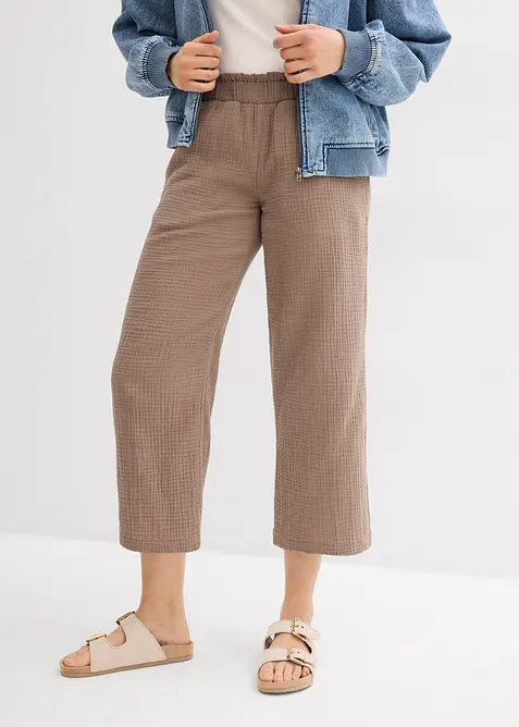 Pantalon large en gaze de coton, bonprix