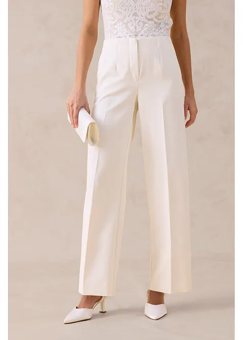 Pantalon large &agrave; pinces, bonprix