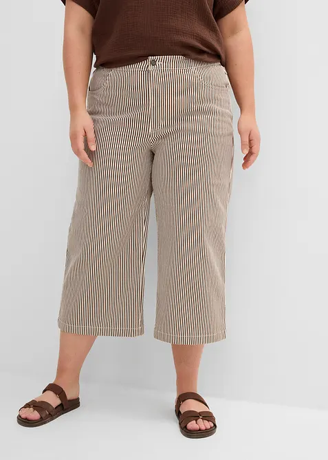 Pantalon en twill &agrave; taille &eacute;lastiqu&eacute;e, bonprix