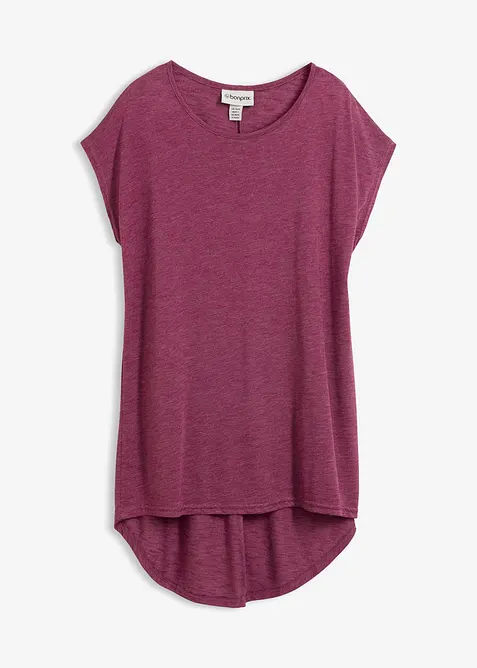 T-shirt long en viscose m&eacute;lang&eacute;e, bonprix