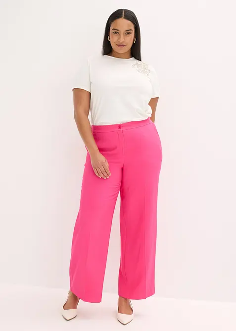 Pantalon large et l&eacute;ger &agrave; pinces, bonprix