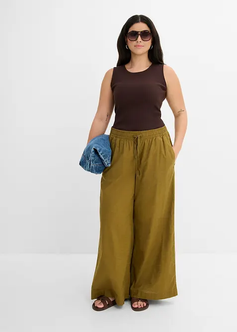 Pantalon palazzo 100% coton, bonprix