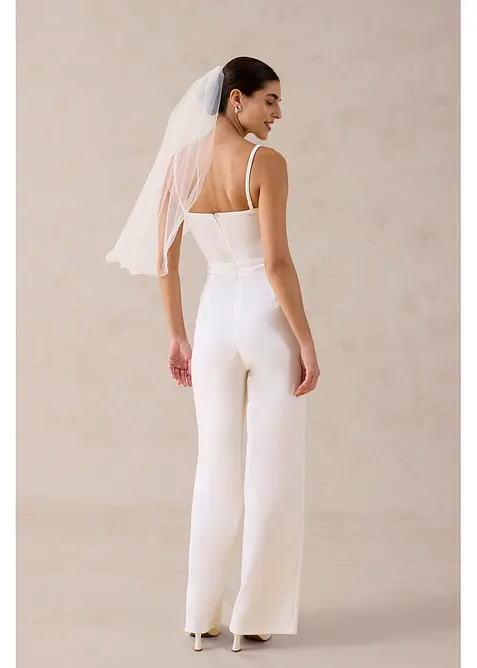 Combinaison en cr&ecirc;pe textur&eacute; avec perles brod&eacute;es, bonprix