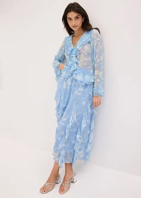 Jupe longue en mousseline l&eacute;g&egrave;re, bonprix