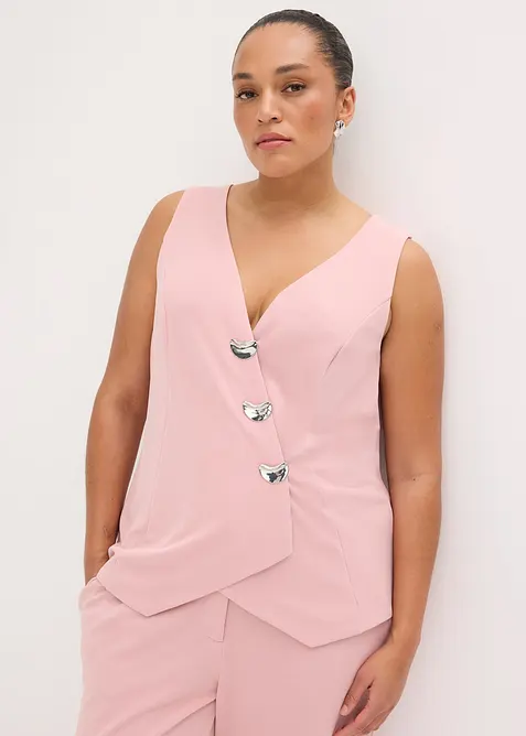 Blazer sans manches avec boutons d&eacute;coratifs, bonprix