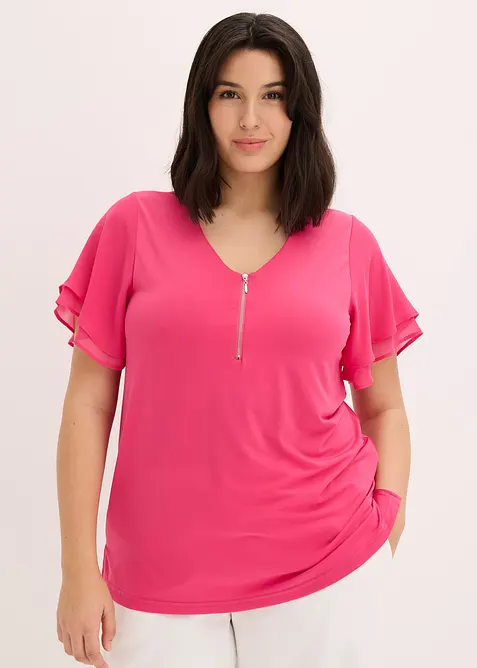 T-shirt avec manches en mousseline, bonprix
