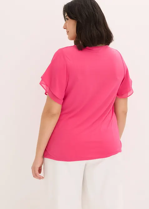 T-shirt avec manches en mousseline, bonprix